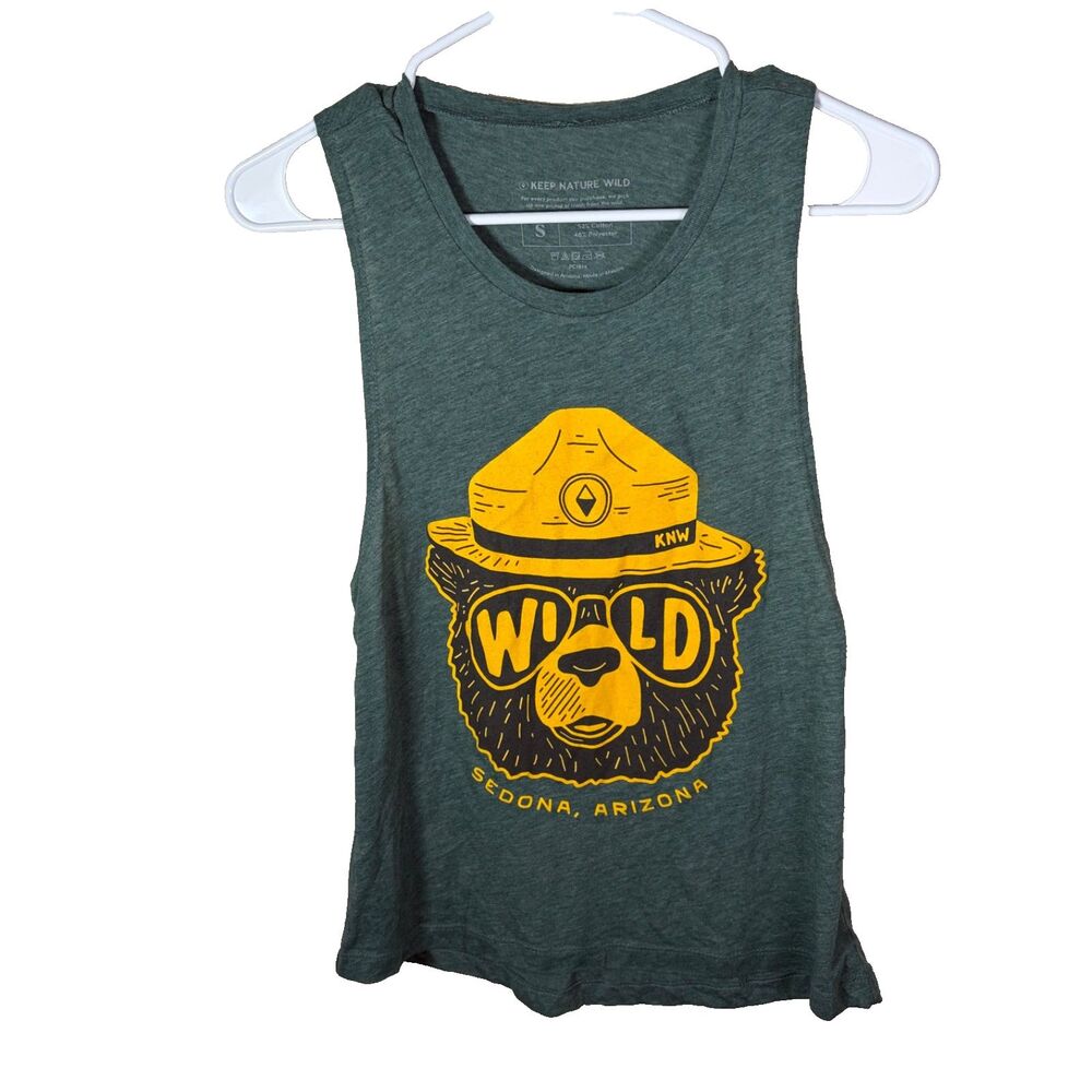 Keep Nature Wild Tank Top Women's Small Sleeveless Smokey Bear Muscle Tank